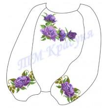 Заготовка дитячої блузки під вишивку "Пишні фіолетові квіти"