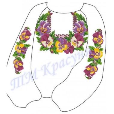 Заготовка дитячої блузки під вишивку "Квітучі фіалки"