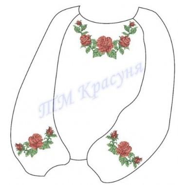 Заготовка дитячої блузки під вишивку "Червоні троянди"