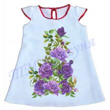 Зшита заготовка дитячого плаття "Пишні фіолетові квіти"
