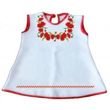 Зшита заготовка дитячого платтячка для самих маленьких "Кольє з маків" (до року)
