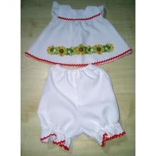 Зшита заготовка дитячого платтячка для самих маленьких "Соняшники" (з штанцями)