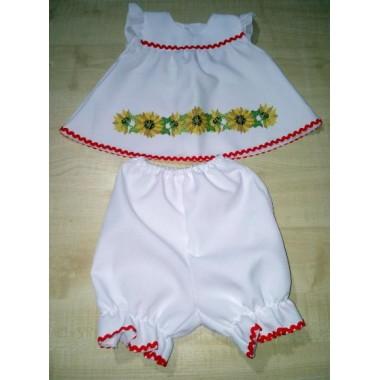 Зшита заготовка дитячого платтячка для самих маленьких "Соняшники" (з штанцями)