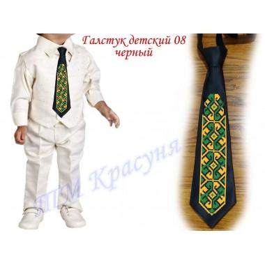 Заготовка дитячого галстука під вишивку бісером "Незвичайний орнамент" (чорний)