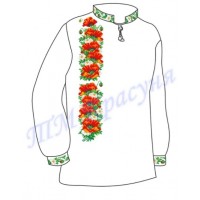 Заготовка чоловічої вишиванки "Щедрі маки з ромашками" МР-21