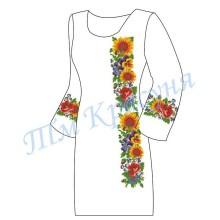 Заготовка плаття під вишивку бісером "Соняшники з різноманітними квітами"