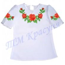 Пошита заготовка дитячої блузки під вишивку "Троянди"