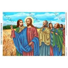 Схема ікони для вишивки бісером "Беседа Иисуса Христа с апостолами в поле" (А2)