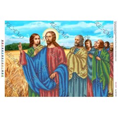 Схема ікони для вишивки бісером "Беседа Иисуса Христа с апостолами в поле" (А2)