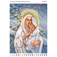 Схема ікони для вишивки бісером "Дева Мария Снежная" (А3)