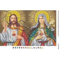 Схема ікони для вишивки бісером "Пара Діва Марія та Ісус Христос" (А3)