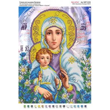 Схема ікони для вишивки бісером “По мотивам А.Охапкина «Божа Мати з Ісусом»“ (А3)