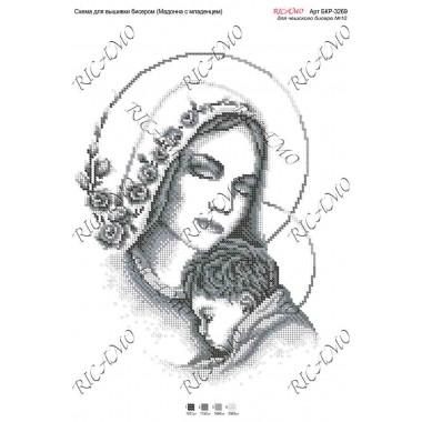 Схема ікони для вишивки бісером “Мадонна с Младенцем“ (А3)