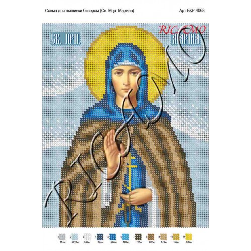 Схема ікони для вишивки бісером "Святая мученица Галина"