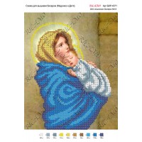 Схема ікони для вишивки бісером "Мадонна и Дитя"