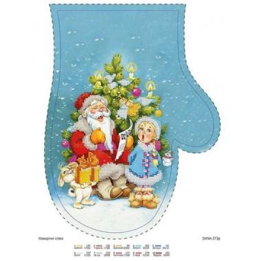 Схема для вишивки бісером "Новорічні співи" (рукавиця)