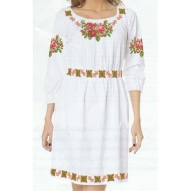 Схема для вишивання сорочки або плаття хрестиком "Квіткове намисто"