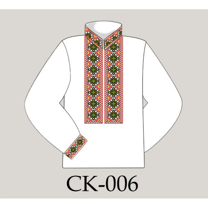 Заготовка чоловічої сорочки під вишивку "Святкова" (орнамент) СК-006