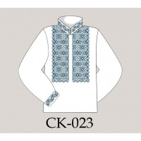 Заготовка чоловічої сорочки під вишивку "Блакитно-синій орнамент"