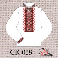 Заготовка чоловічої сорочки під вишивку "Класичний орнамент" (червоно-чорний)