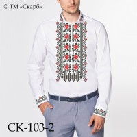 Заготовка чоловічої сорочки під вишивку "Червоно-чорні троянди"