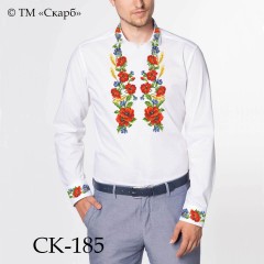 Заготовка чоловічої сорочки під вишивку "Маки з волошками" СК-185