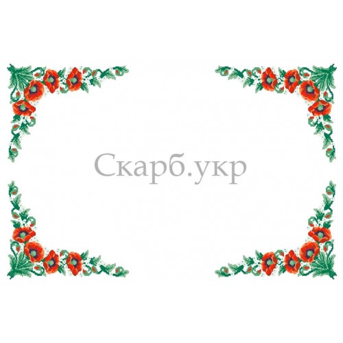 Скатертина під вишивку "Яскраві маки" СК-1603