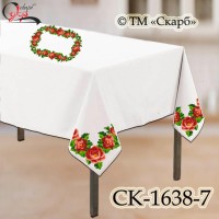 Скатертина під вишивку "Квітковий подих" (червоний) (варіант 3) СК-1638-7