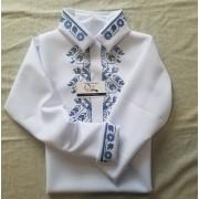 Заготовка дитячої сорочки "Візерункове намисто" (синьо-чорна)