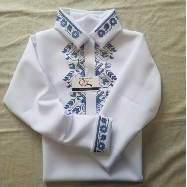 Заготовка дитячої сорочки "Візерункове намисто" (синьо-чорна)