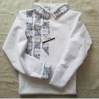 Заготовка дитячої сорочки "Стежина з орнаменту" (чорно-сіра) СК-2017