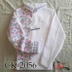 Заготовка чоловічої сорочки під вишивку "Багатство" (зашивний рукав) (червоно-чорний)