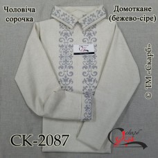 Заготовка чоловічої сорочки під вишивку "Сірий орнамент"