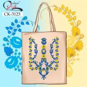 Еко-сумка під вишивку "Квітковий Тризуб" (жовто-блакитний)