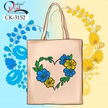 Еко-сумка під вишивку "Блакитно-жовтий цвіт"