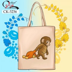 СК-3236 - еко-сумка під вишивку "Мавпеня Панч та його улюблена іграшка"