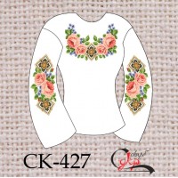 Заготовка жіночої блузки під вишивку "Троянди з фіалками"