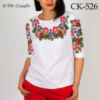 Заготовка жіночої блузки під вишивку "Букет троянд з фіалками"