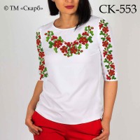 Заготовка жіночої блузки під вишивку "Червоні квіточки" СК-553