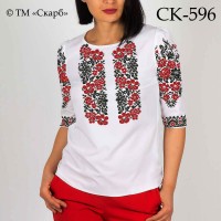 Заготовка жіночої блузки під вишивку "Червоно-чорний цвіт" СК-596