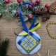 Новорічна іграшка "Жовто-блакитний орнамент" СК-4430