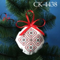 Новорічна іграшка "Червоно-чорний український орнамент"