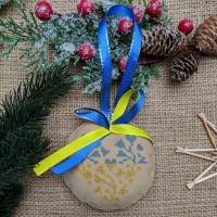 Новорічна іграшка "Патріотична" (бежева) СК-4524