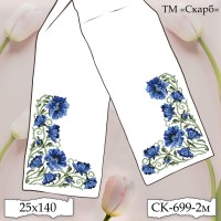 СК-699-2м - рушник на ікони під вишивку "Плетення синіх маків"