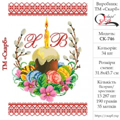 Великодній рушник під вишивку "Писанки в квітах"