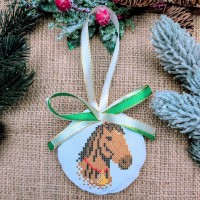 Новорічна іграшка "Вогняний кінь. Символ 2026" (варіант 3) СК-6509