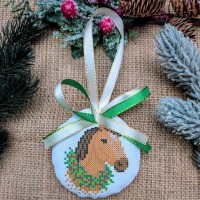 СК-6512 - новорічна іграшка під вишивку "Вогняний кінь. Символ 2026" (варіант 6)