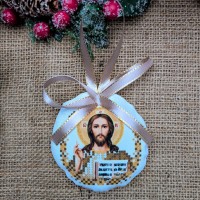 СК-6519 - новорічна іграшка під вишивку "Ісус Спаситель" (золото)
