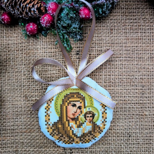 СК-6520 - новорічна іграшка під вишивку "Богородиця Казанська" (золото)