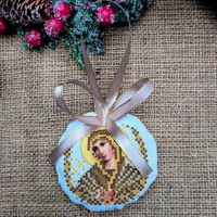 СК-6521 - новорічна іграшка під вишивку "Богородиця Семистрільна" (золото)